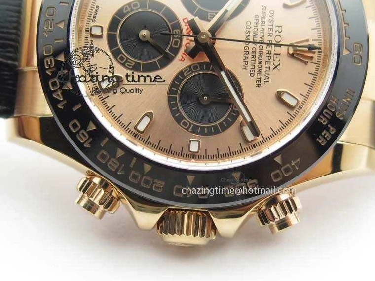 MiroTime 0315 Daytona 116515 Noob 1:1 Best Edition RG Black Dial On Black Leather Strap A NewStyle 3789